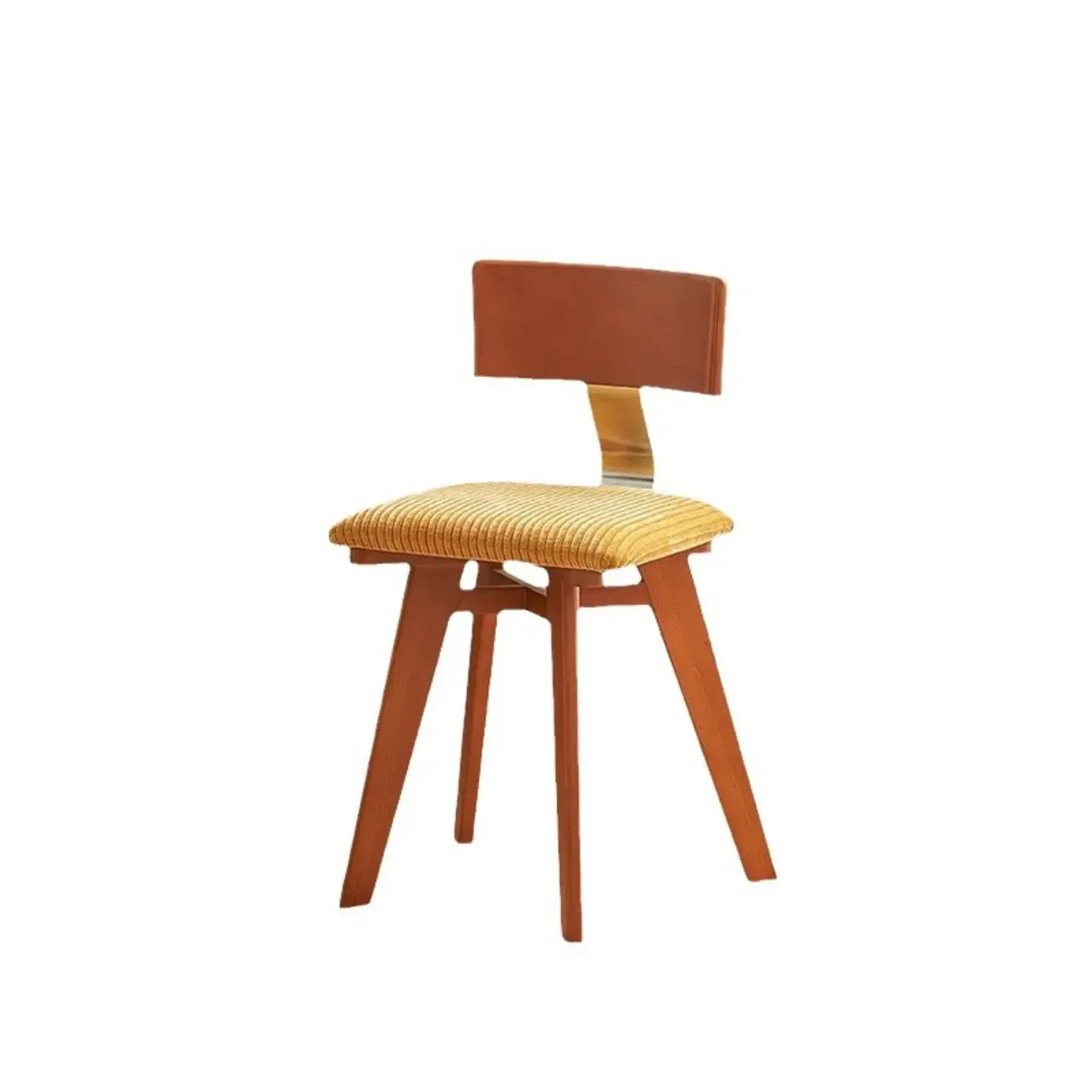 Mid-century Modern Cushioned Wooden Armless Dining Chair
