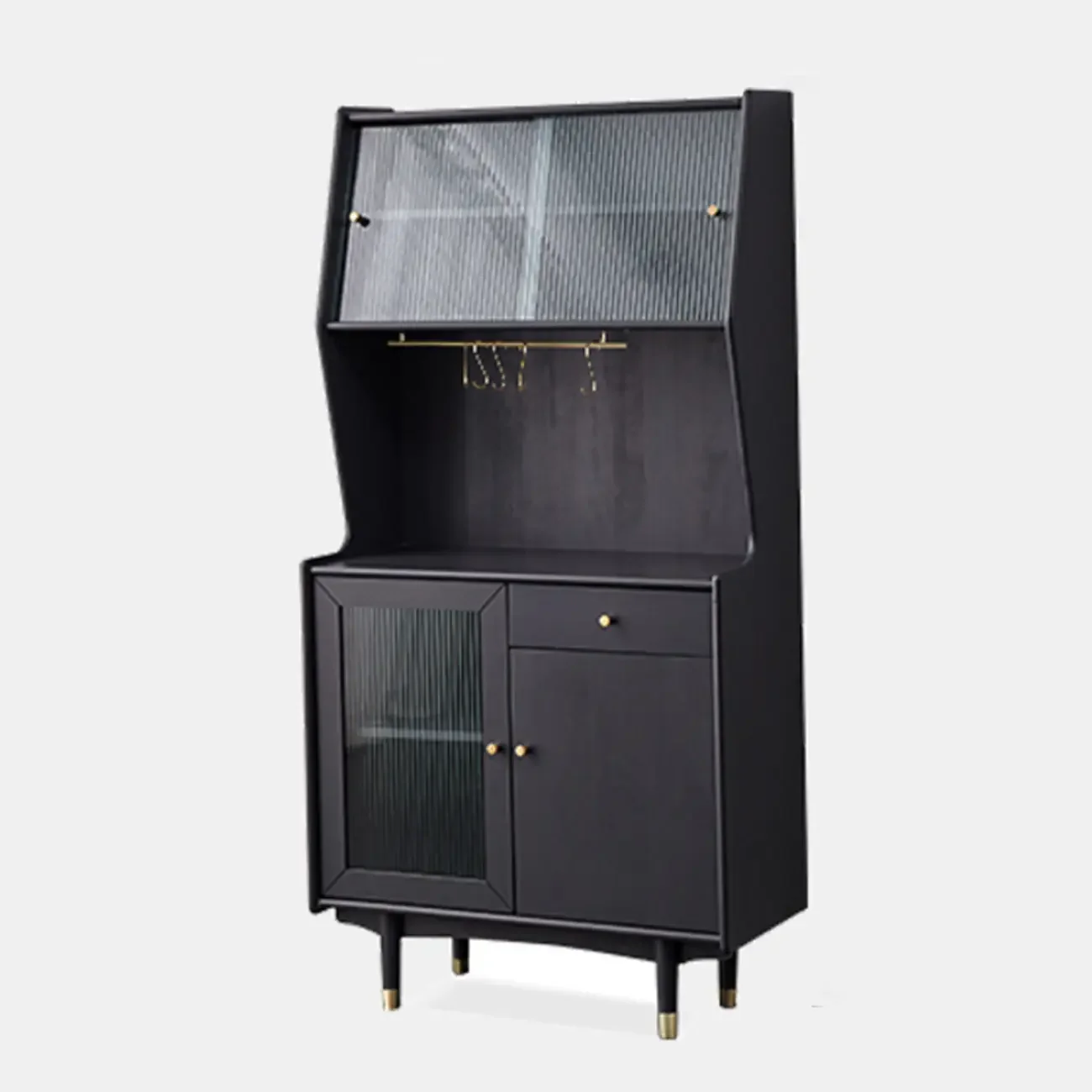 Modern Espresso Wood Versatile Kitchen Cabinet