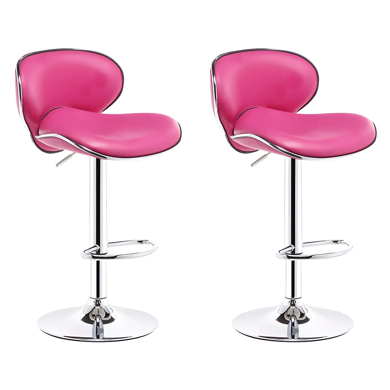 360° Swivel Faux Leather Bar Stools Adjustable Height Bucket Seat