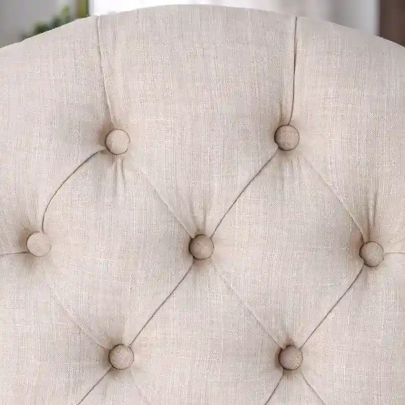 Tays Rustic Linen Tufted Bar Height Chairs (Set of 2) by Furniture of America