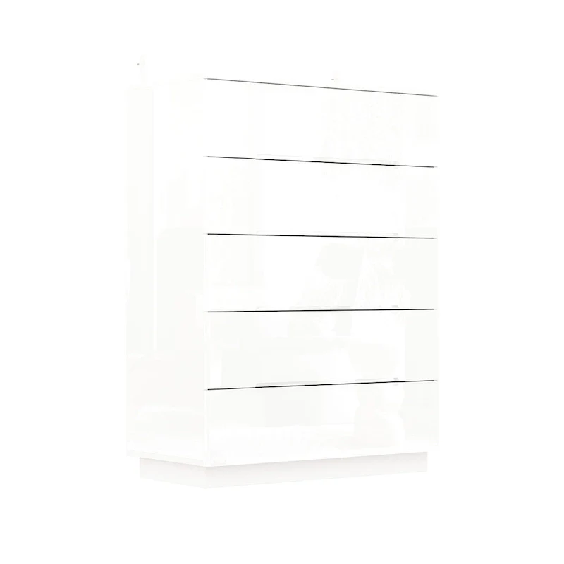 31.5 High Gloss Chest With Light Chest w/5 Drawers&Spacious Tabletop