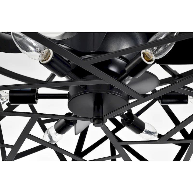 Leyton 24-inch Matte Black 6 Lights 3 Blades Lighted Ceiling Fan with Remote