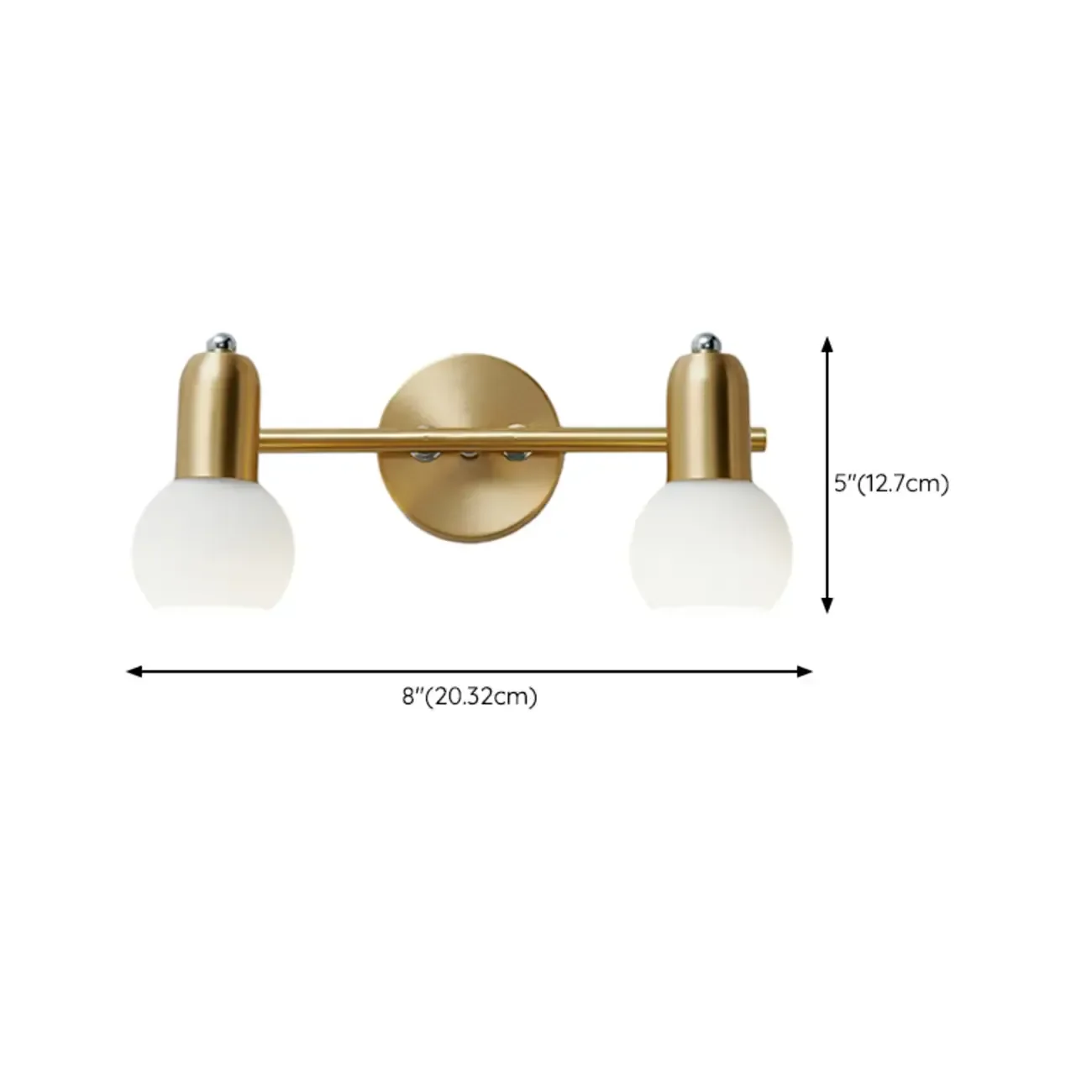 Modern Gold White Glass Dome Bathroom Vanity Light