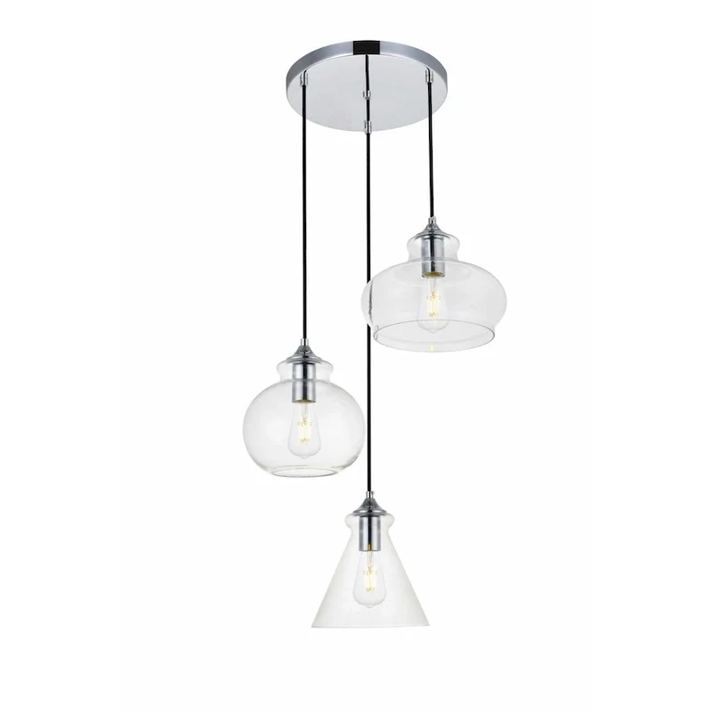 Elegant Lighting Destry 3 Light 19  Wide Multi Light Pendant with