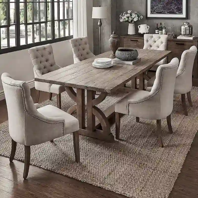 Paloma Farmhouse Reclaimed Wood 7-Piece Dining Set by iNSPIRE Q Artisan