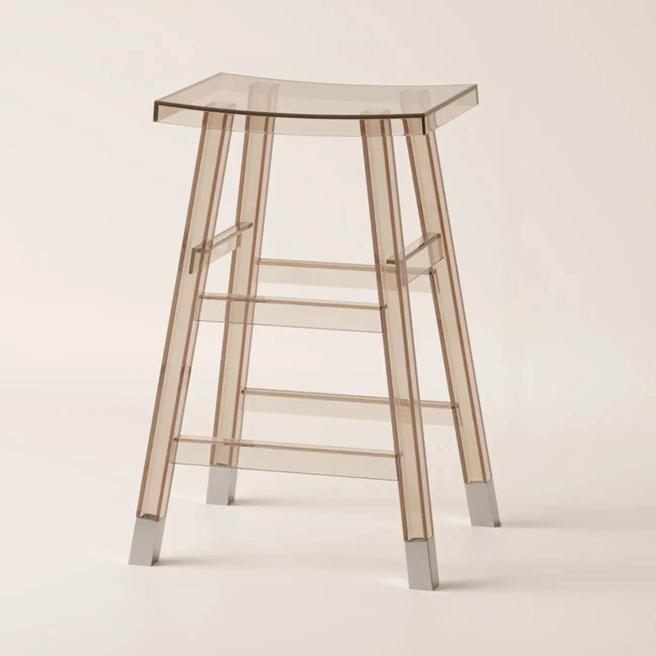 Saddle Acrylic Counter Height Backless Bar Stools