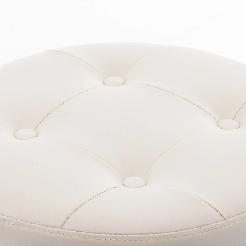 Adjustable Height Round Ottoman Swivel Vanity Stool