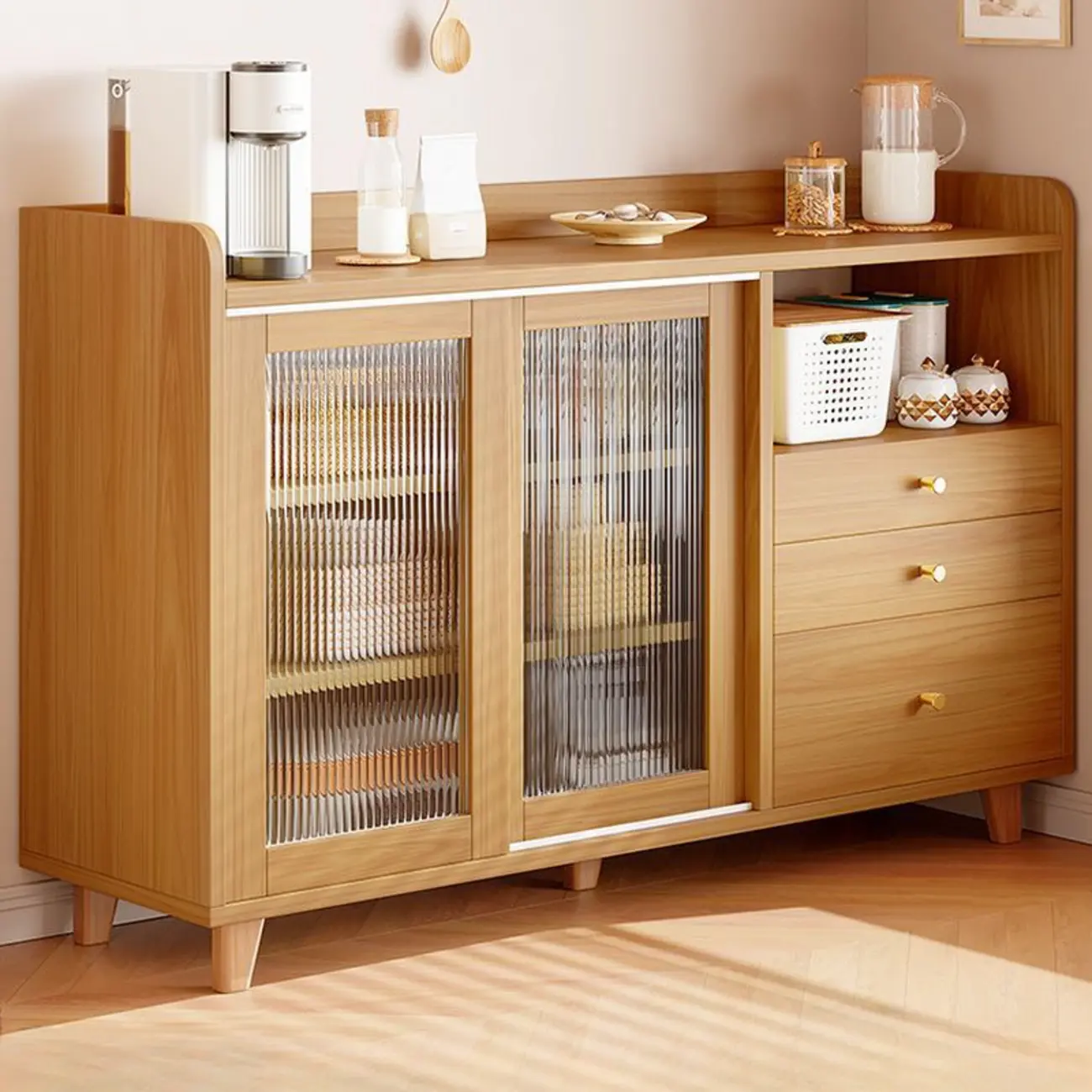 Modern Slab Sideboard with Drawers Cabinets