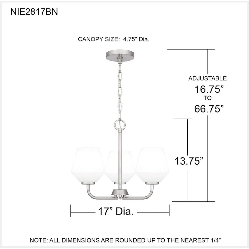 Nielson 3-Light Brushed Nickel Pendant Light