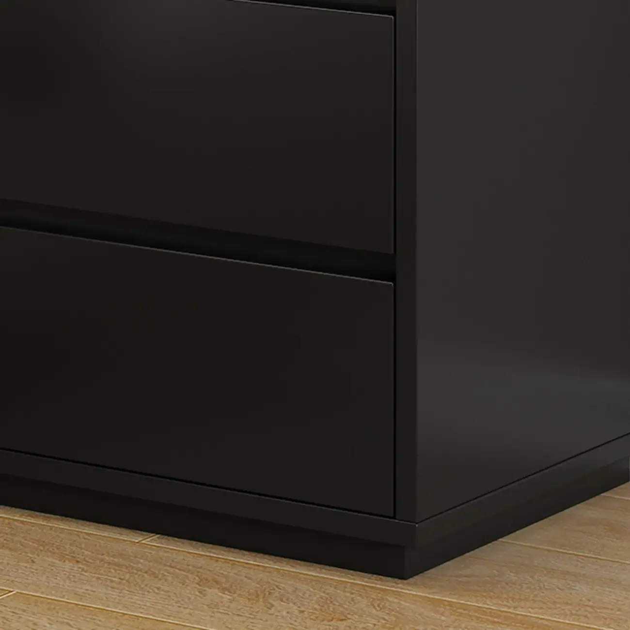 Wood Modern Narrow Two-Drawer Nightstand