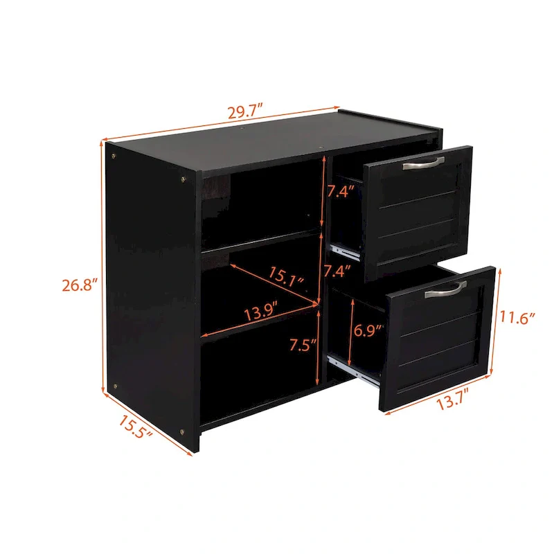 Twin Pine Low Loft Bed with Cabinets, Shelves, and Slide