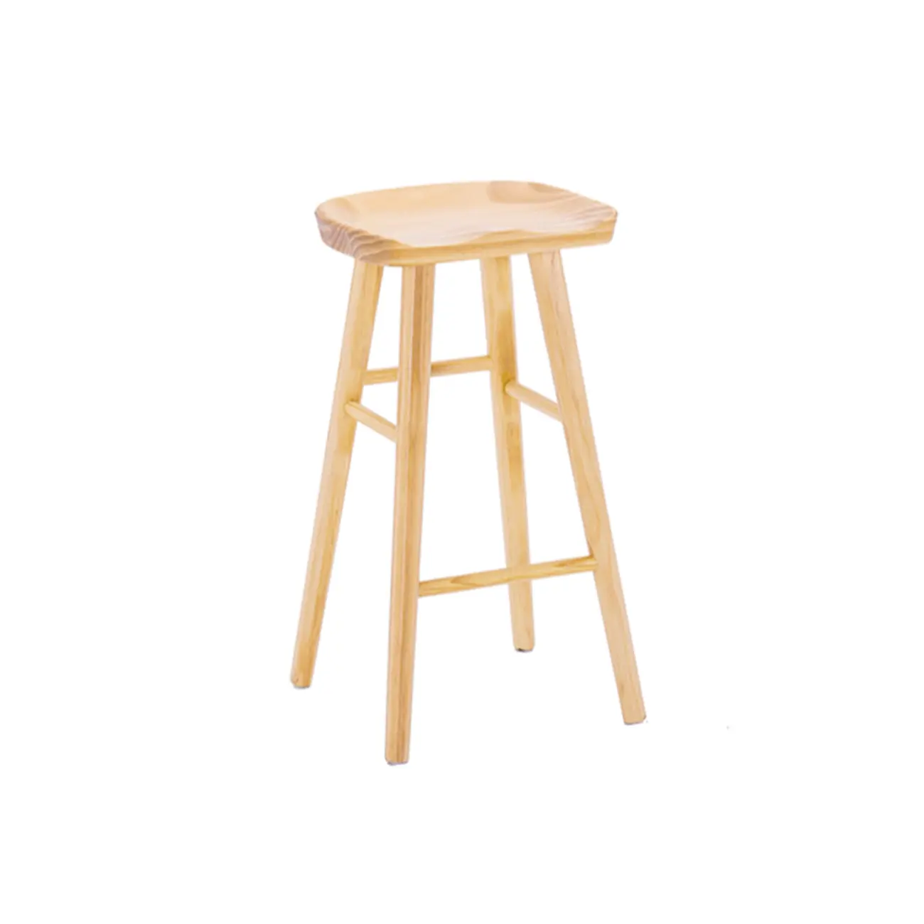 Natural Finish Backless Wooden Bar Stools
