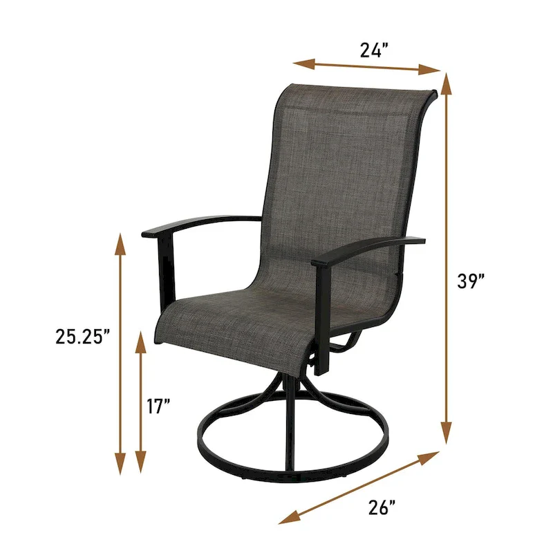 Teslin Iron Frame Swivel Dining Chair (Set of 2)