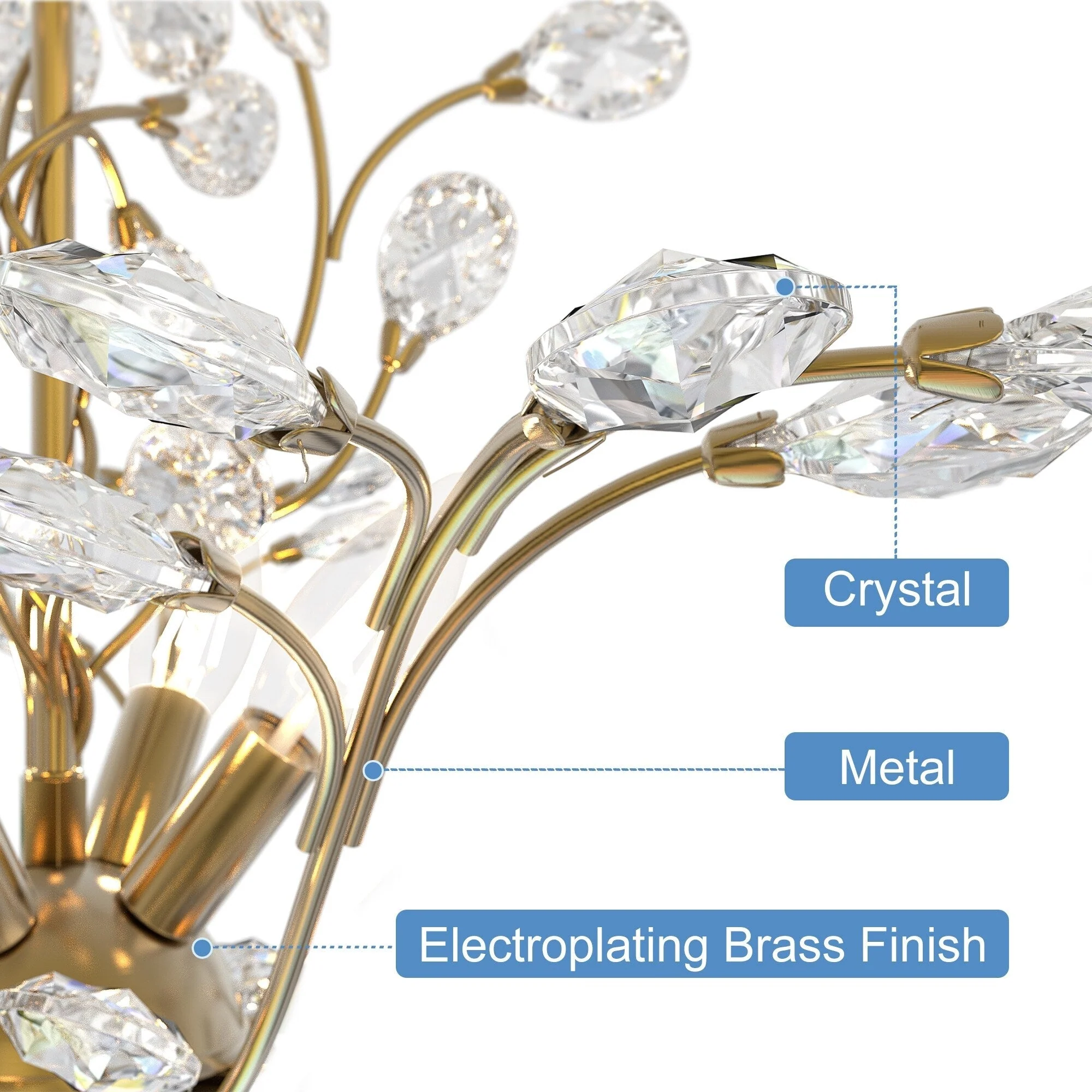 Maxax 4 - Light Unique Classic / Traditional Chandelier with Crystal Accents