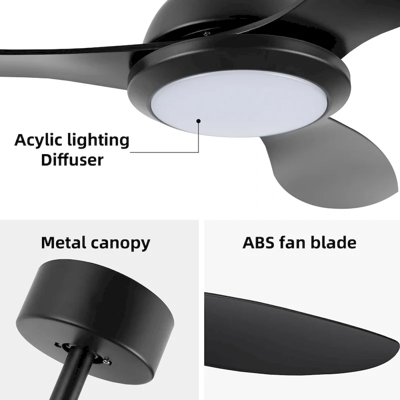 OVIOS Elegant 52-inch 2-in-1 Ceiling Fan Light with Remote Control