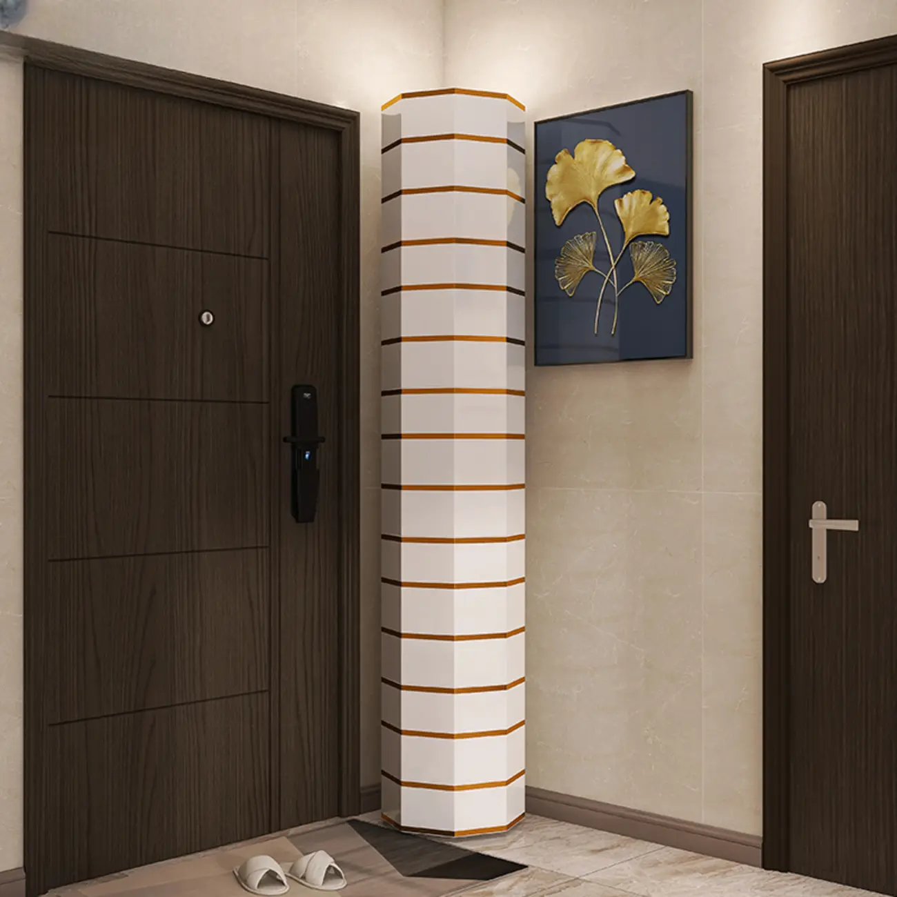 Rotating Glam White Metal Hexagon Entryway Shoe Cabinet