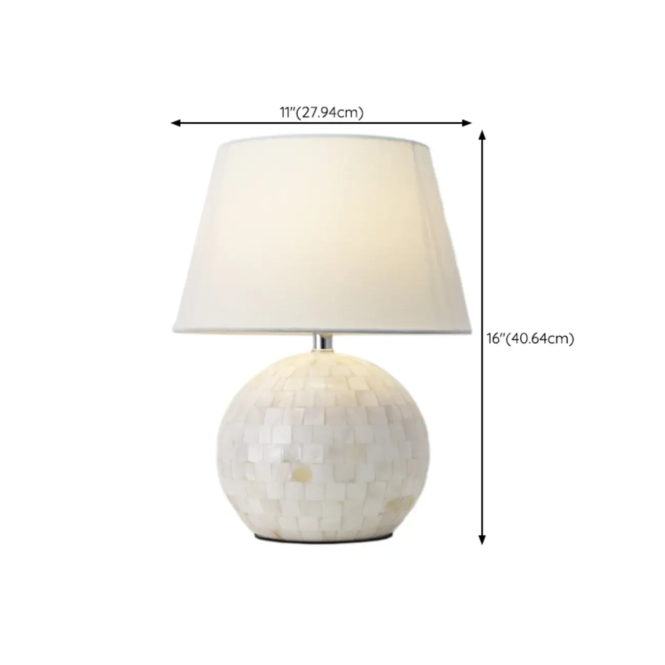 Modern Shell Table Lamp with Geometric Shade