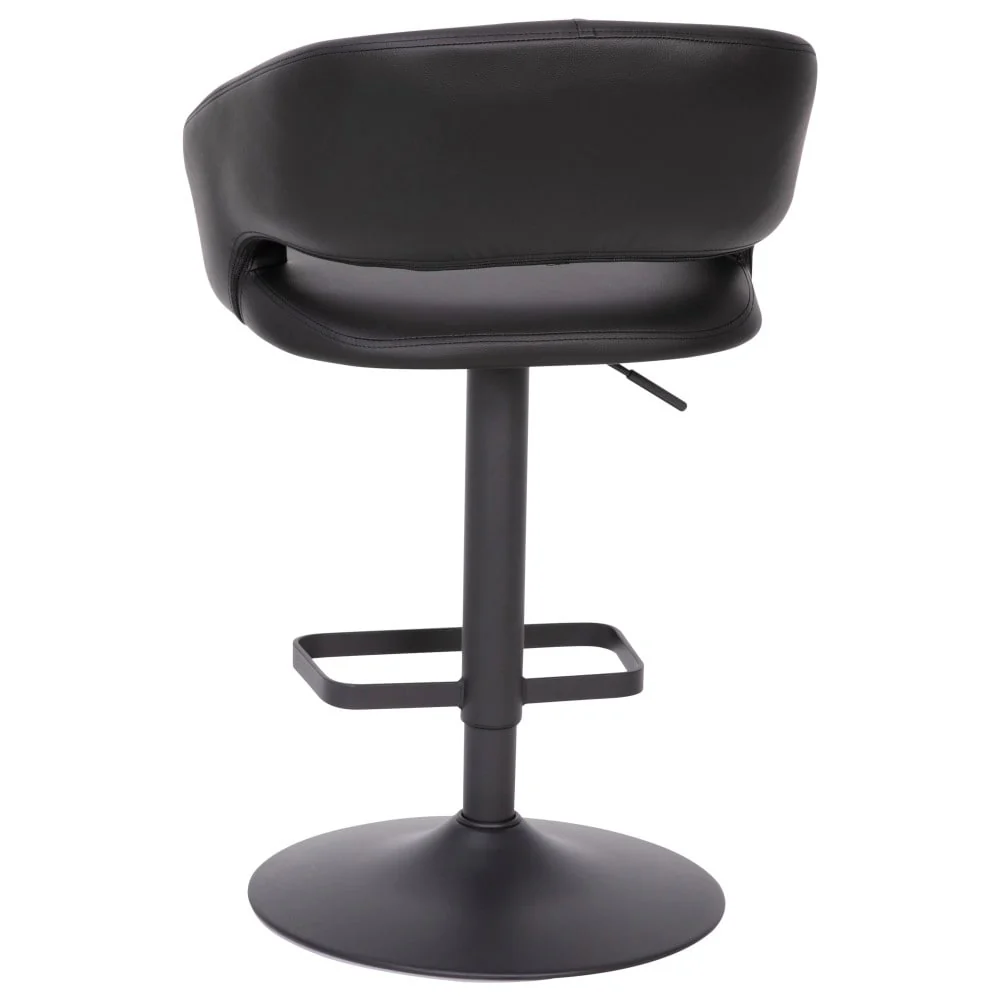 Modern Upholstered Adjustable-Height Barstool with Rounded Back