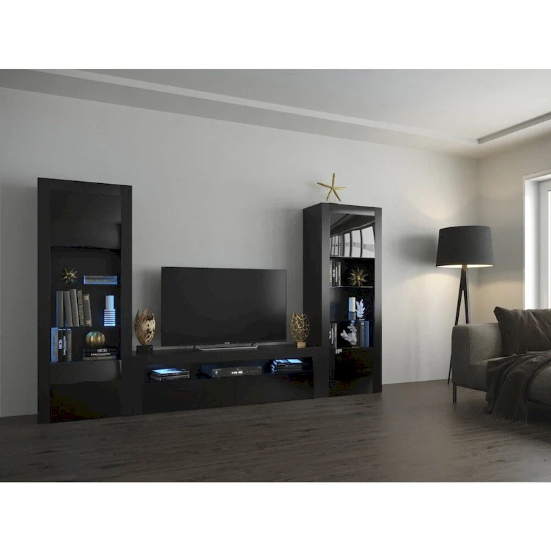 Milano Set Modern Wall Unit Entertainment Center