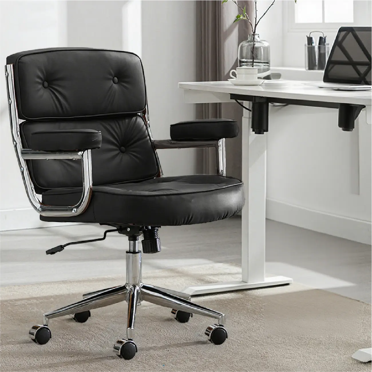 Modern Leather Adjustable Ergonomic Tilt Office Chair