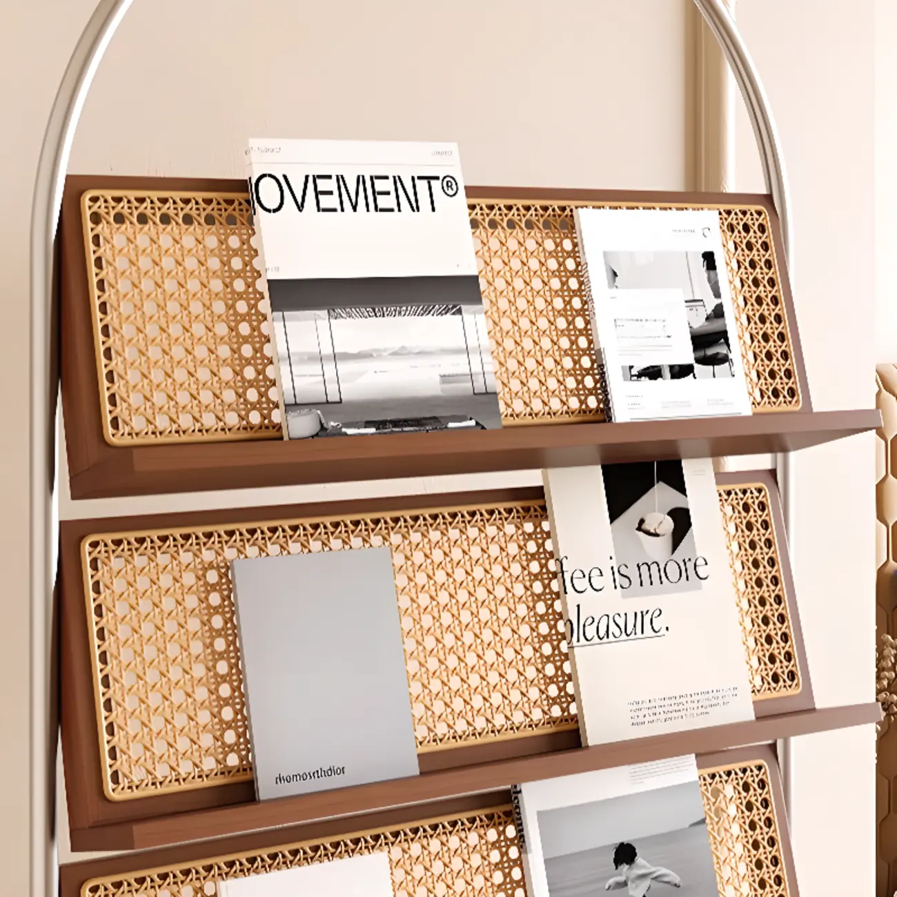 5-tier Modern Alloy Display Vertical Closed Back Bookcase