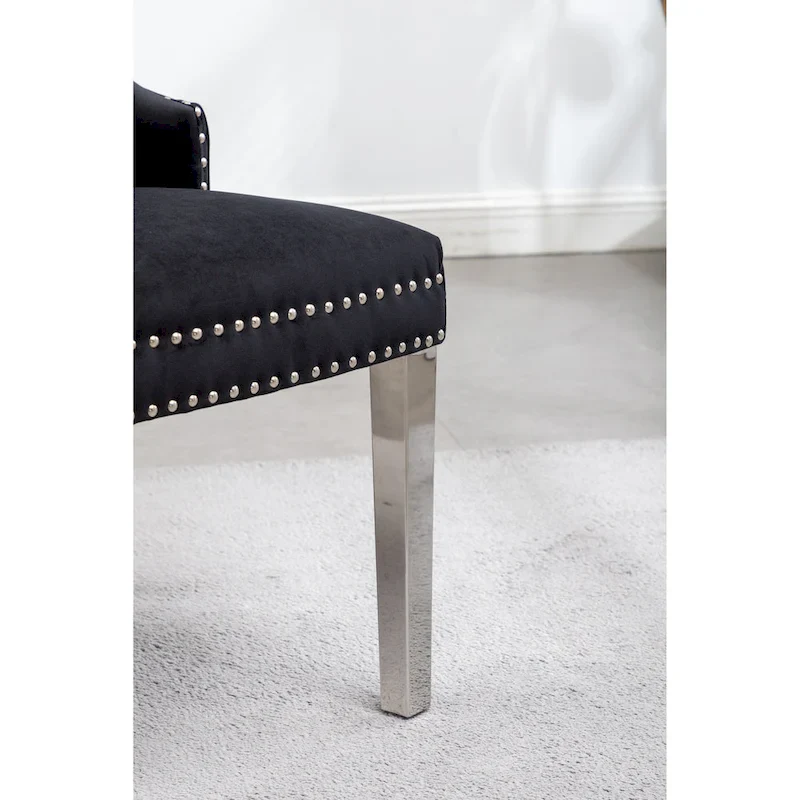 Roundhill Furniture Montura Tufted Velvet Chair (Set of 2)