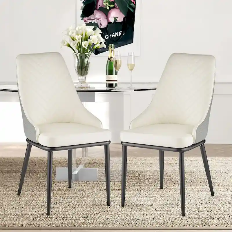 Faux Leather Upholstered Dining Chairs, Set of 4 - 18.1W x 21.3W x 36.6H