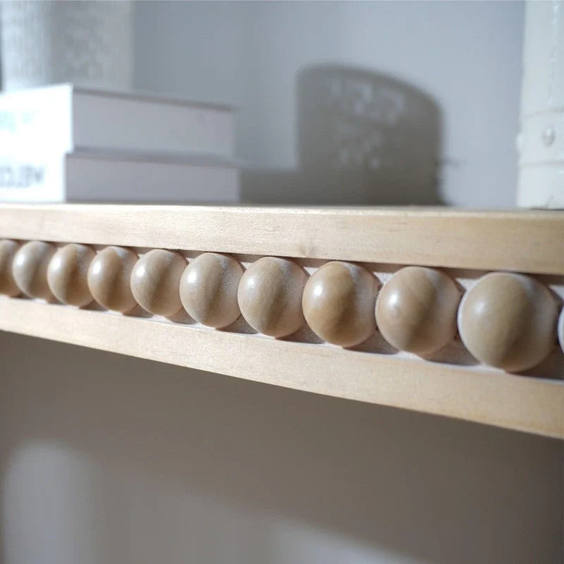 59 Entryway Table, Curved Waterfall-style Table,Console Table with Wood Beads