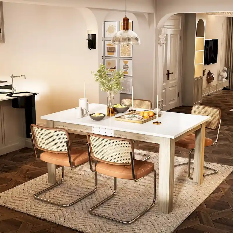 Modern Dining Table 4-6 People Kitchen Dining Room Table Extendable