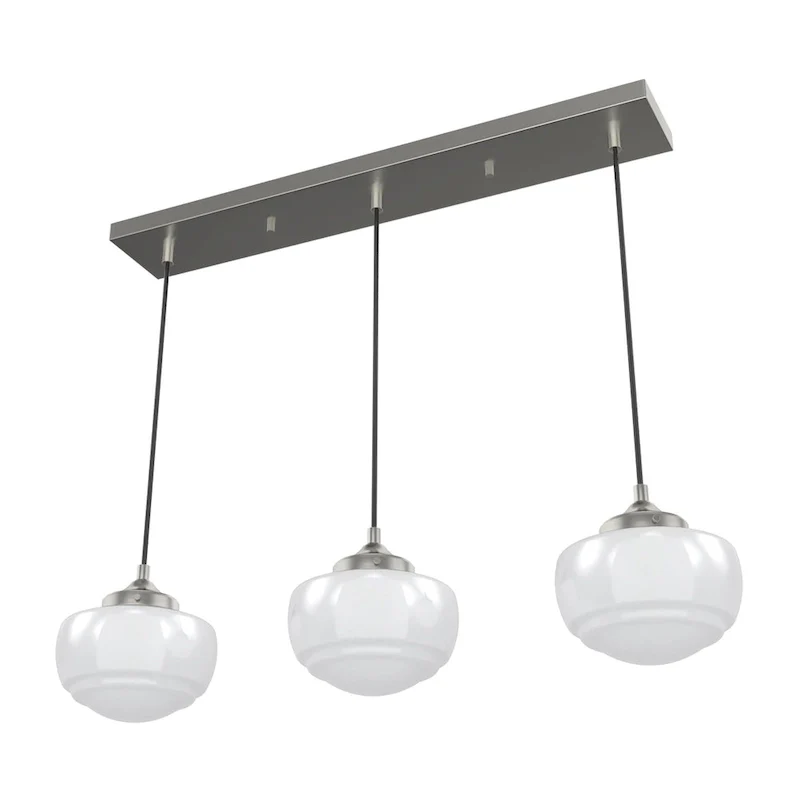 Hunter Saddle Creek 3-Light Linear Cluster Pendant - Kitchen Island, Dining Room - Modern Schoolhouse, Transitional