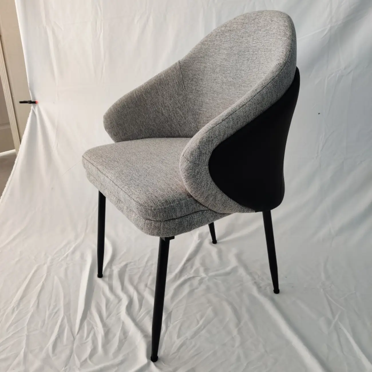 Modern Cotton Upholstered Leather Fabric Dining Room Chair