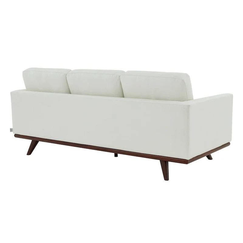 Chester Leather 3-Seater Sofa with Birch Wood Base Modern Living Room Couch with Removable Cushions - 83