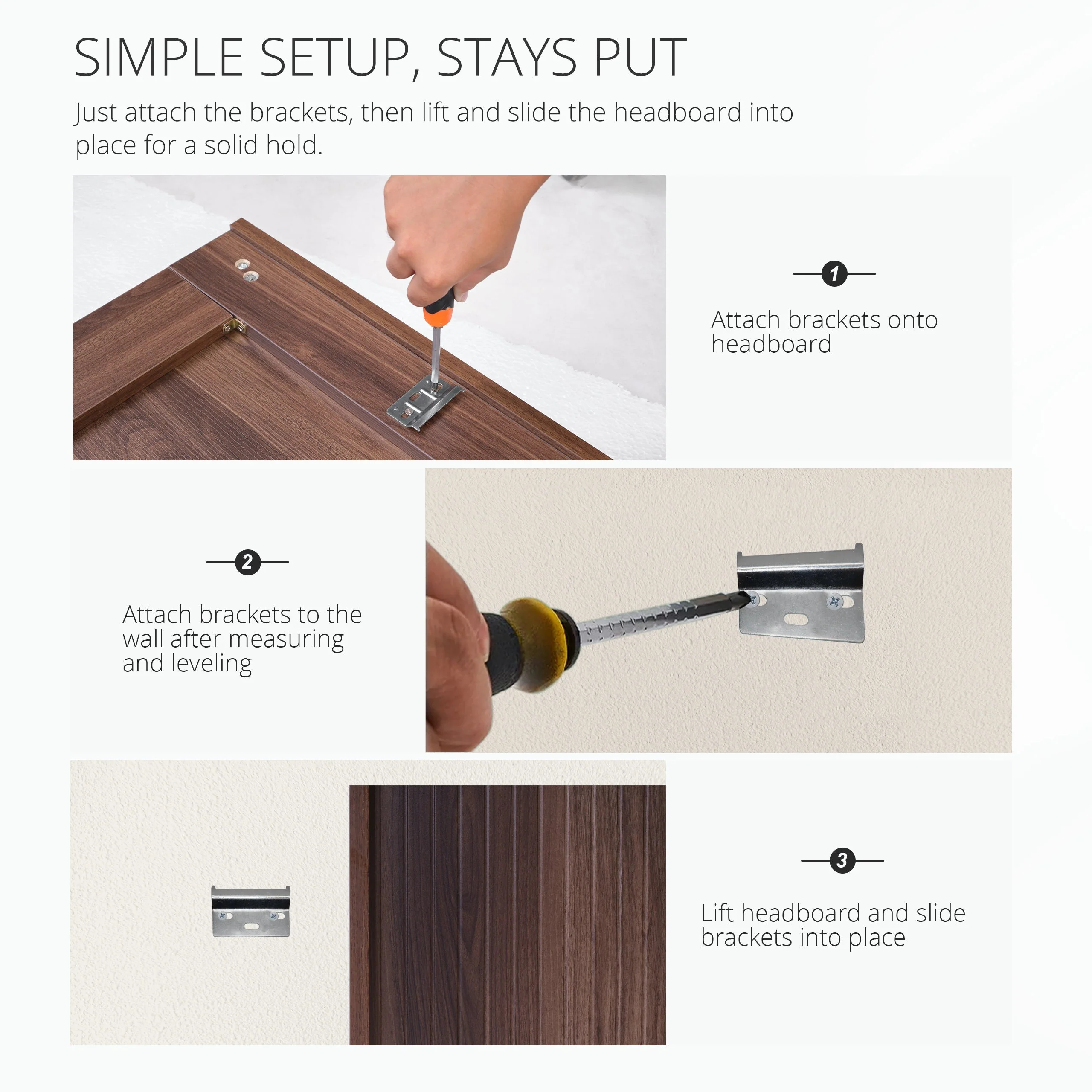 Walker Edison | Fluted Design Modern Farmhouse King Headboard Only