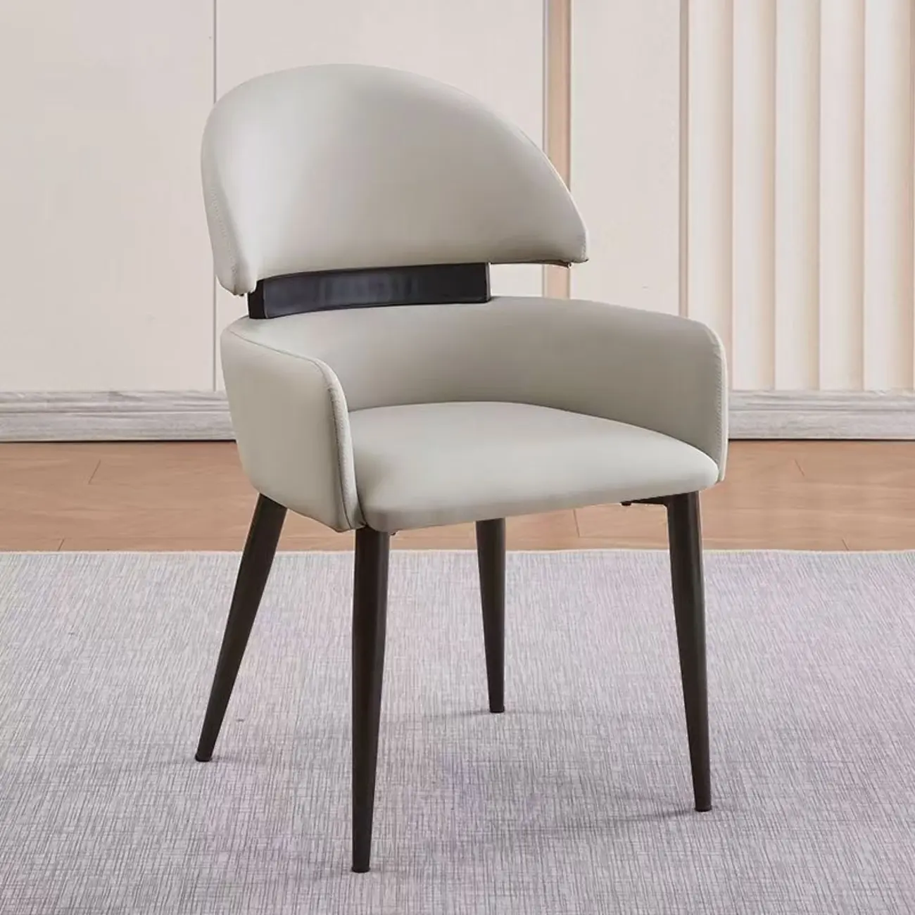 Scandinavian Swivel Brown Curved Back Dining Chairs