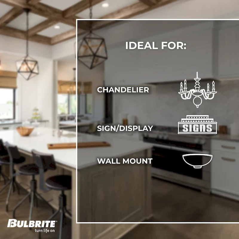 Bulbrite LED Filament Pack of (4) 6.5 Watt Dimmable B11 Light Bulbs with a Clear Finish and Medium (E26) Base - Warm White Light