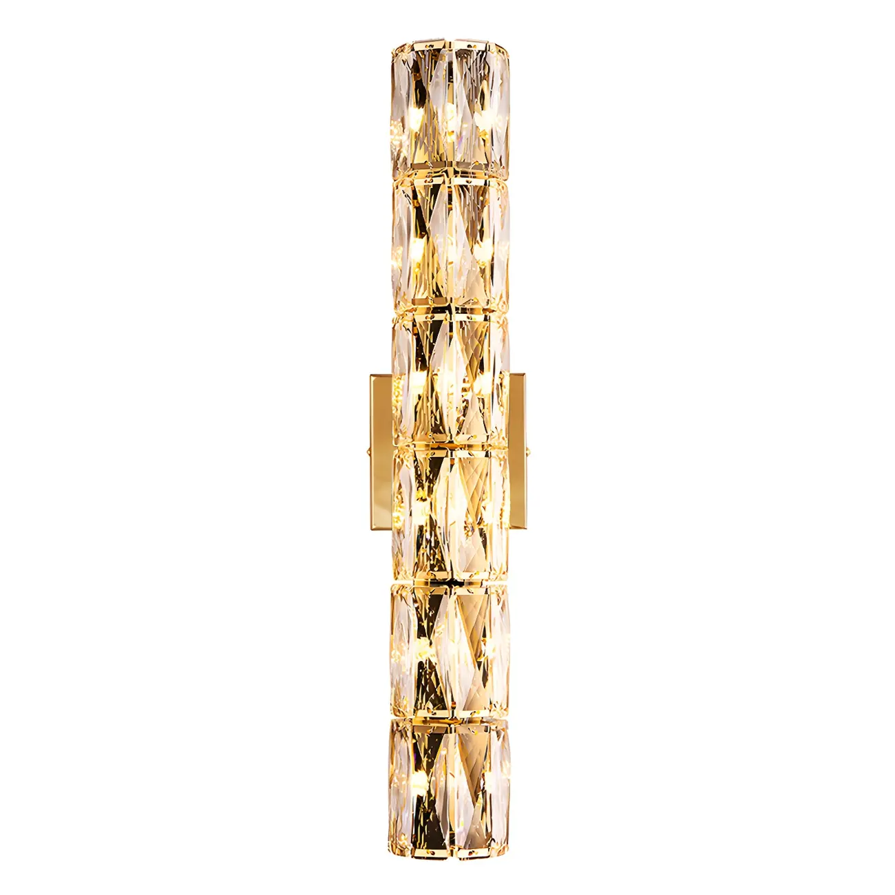 Luxury Geometric Crystal Gold Vanity Light