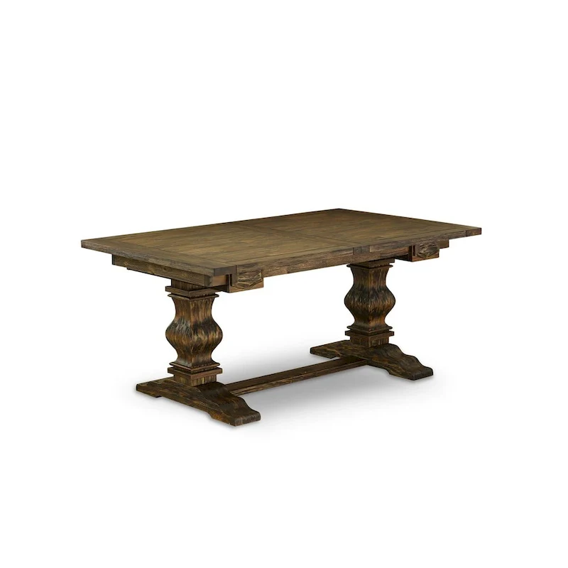 East West Furniture 11 Piece Dining Table Set- a Kitchen Table and 10 Linen Fabric Parson Chairs(Finish Options)