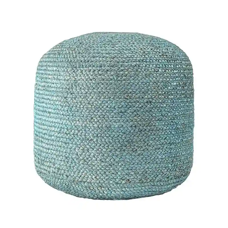 Nuloom Bristol Braided Solid Jute Ottoman Pouf