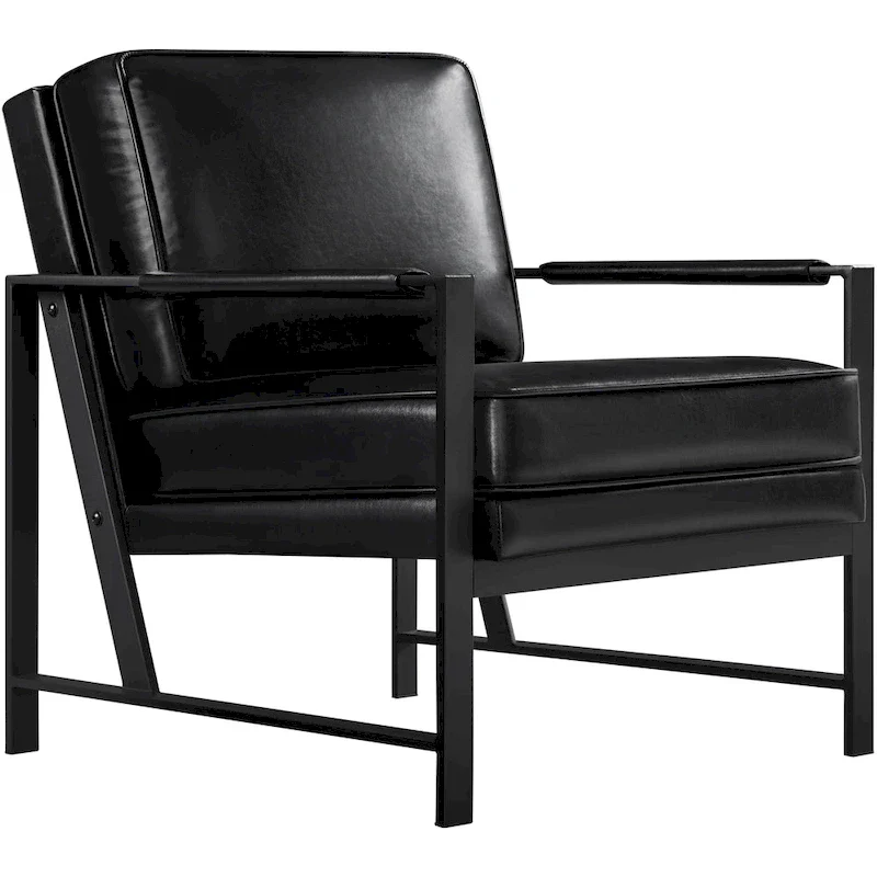 Yaheetech Accent Chair Retro Faux Leather Lounge Chair