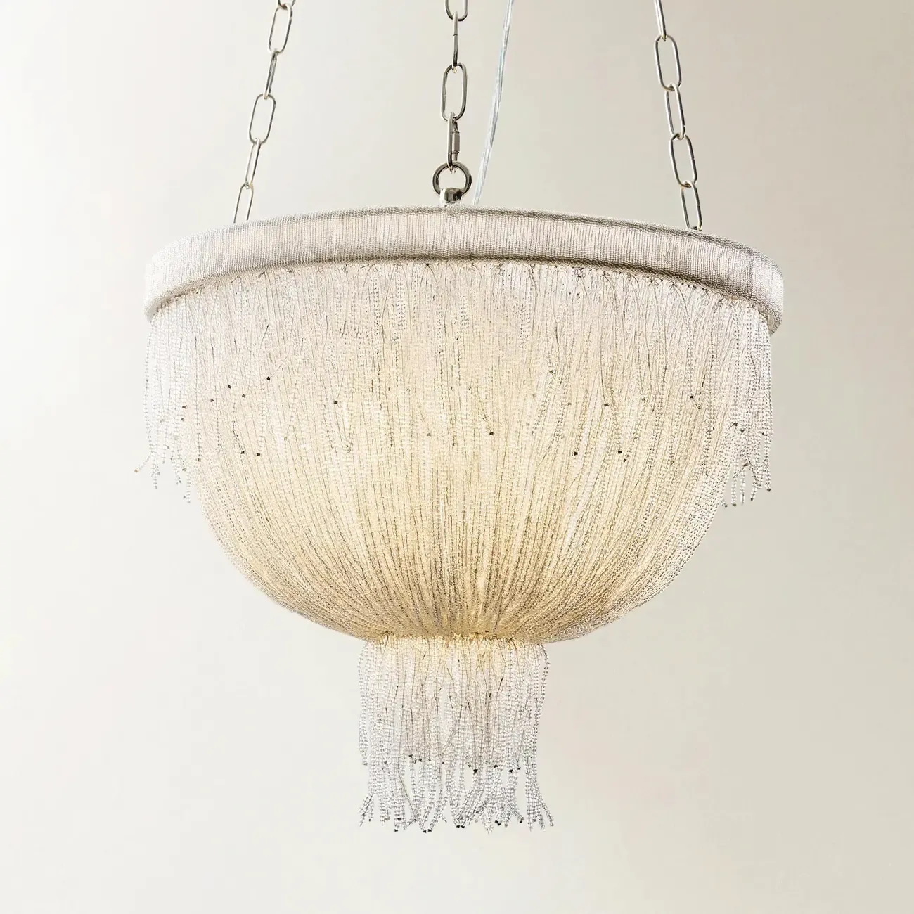 Luxury Elegant Clear Glass Beaded Chandelier