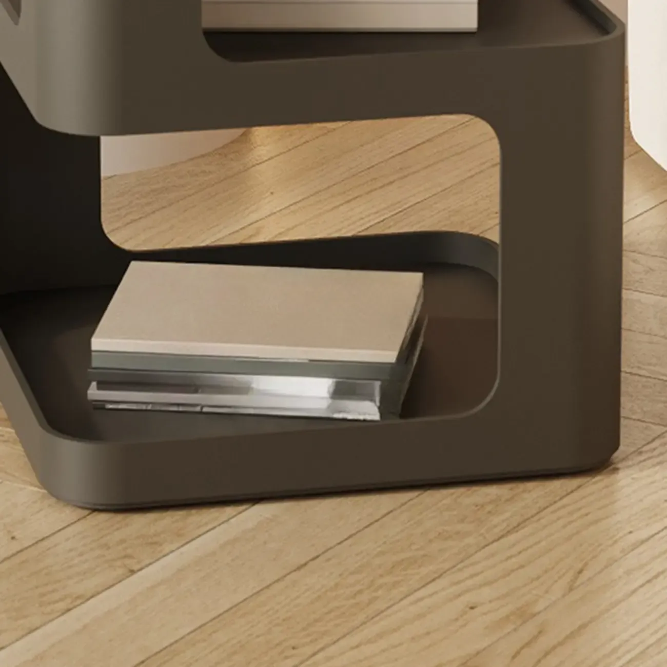 Sleek Chic Metal 2-Level Drawer Nightstand in White/ Black