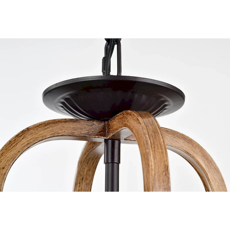 Ason 16 Inch Imitation Wood Grain Finish Pendant 4-Light