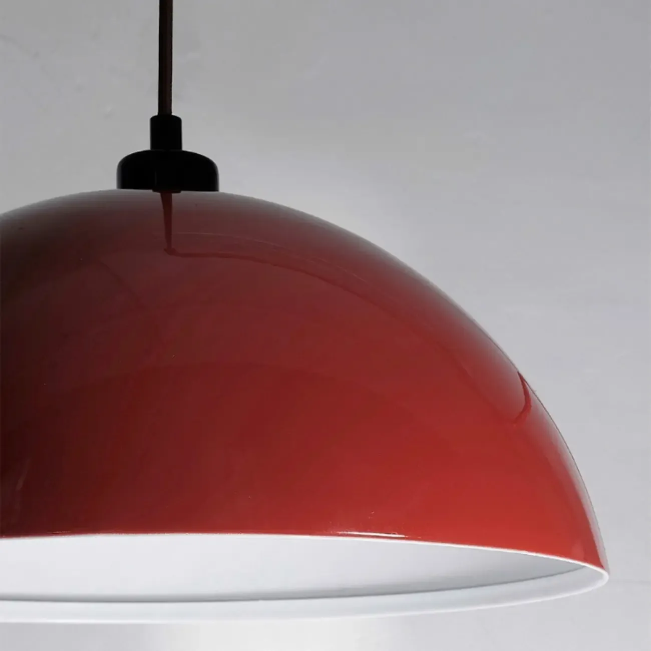 Red and White Plug-In Dome Swing Arm Wall Light