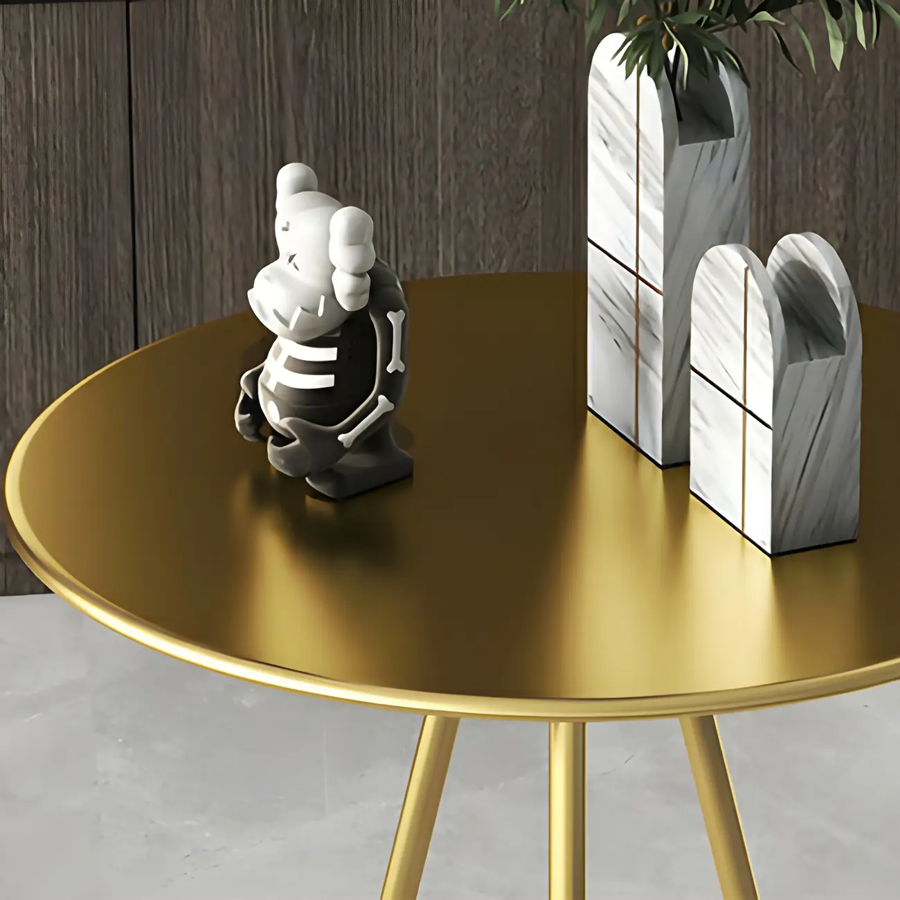 Modern Glam Round Gold Metal Tripod Bar Tables
