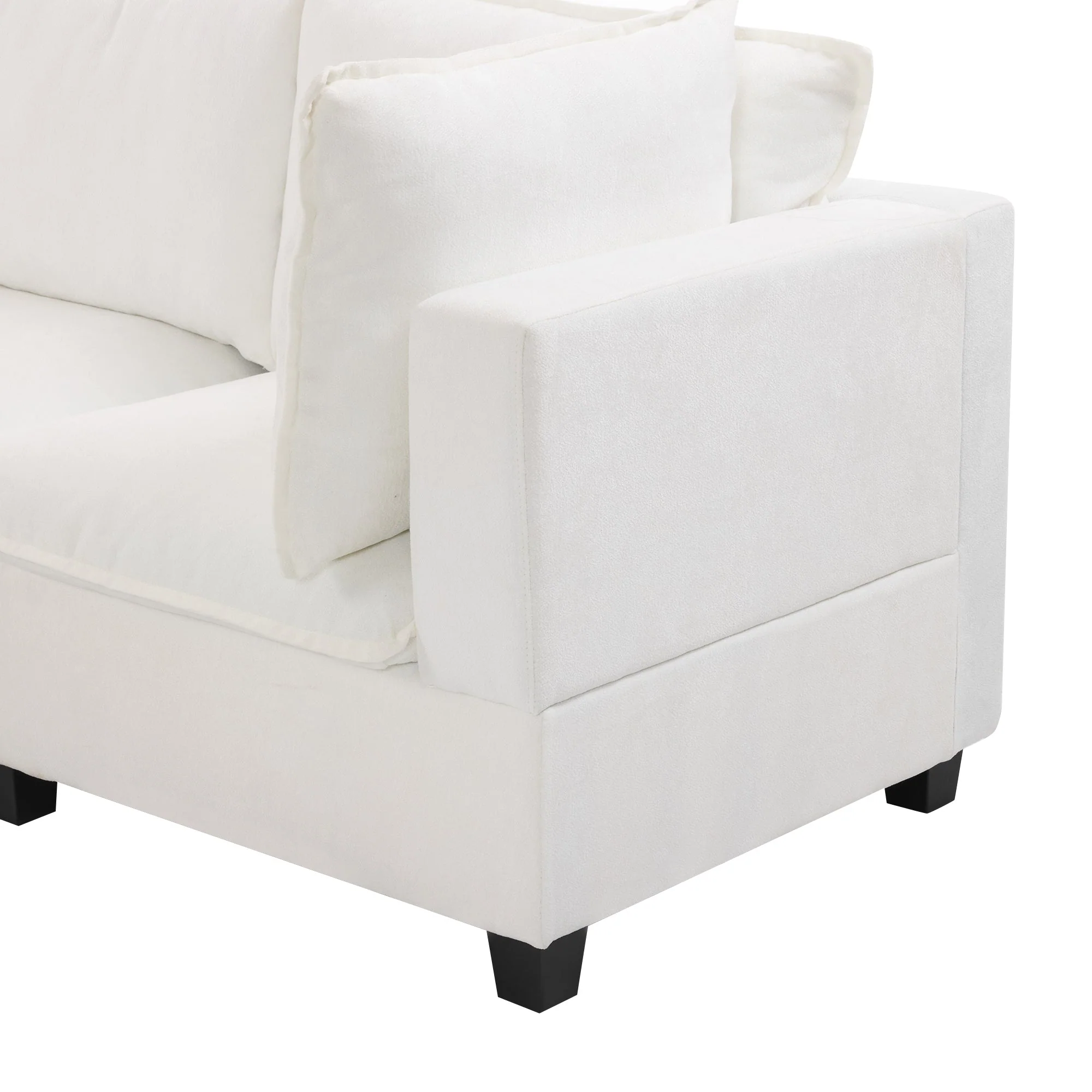 Walker Edison | Cloud Modular U-shaped Sectional Sofa with Ottoman and Coffee Table