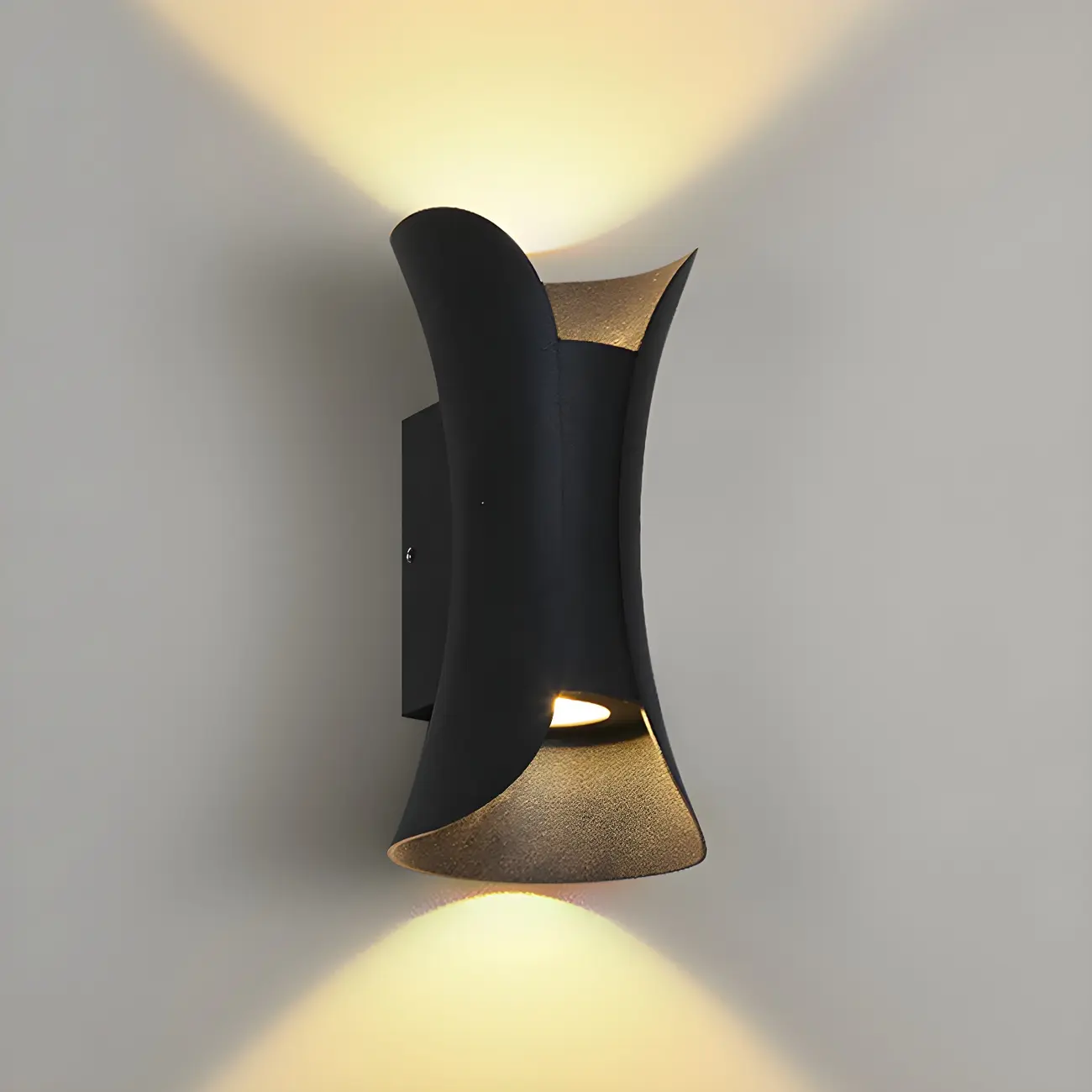 Modern Hourglass Metal LED Outdoor Wall Light