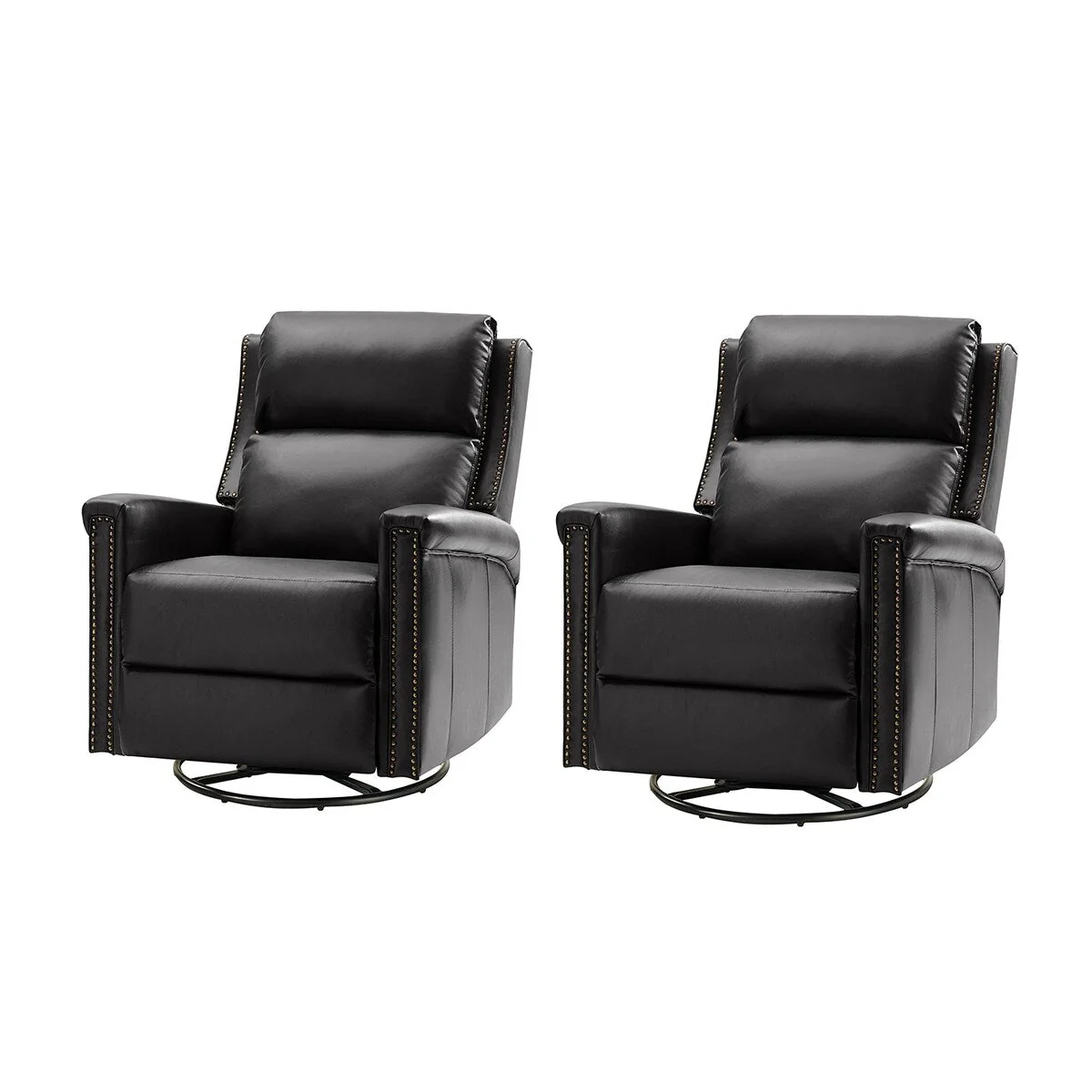 Tobias Traditional Swivel And Rocker Power Recliner Set of 2 by HULALA HOME