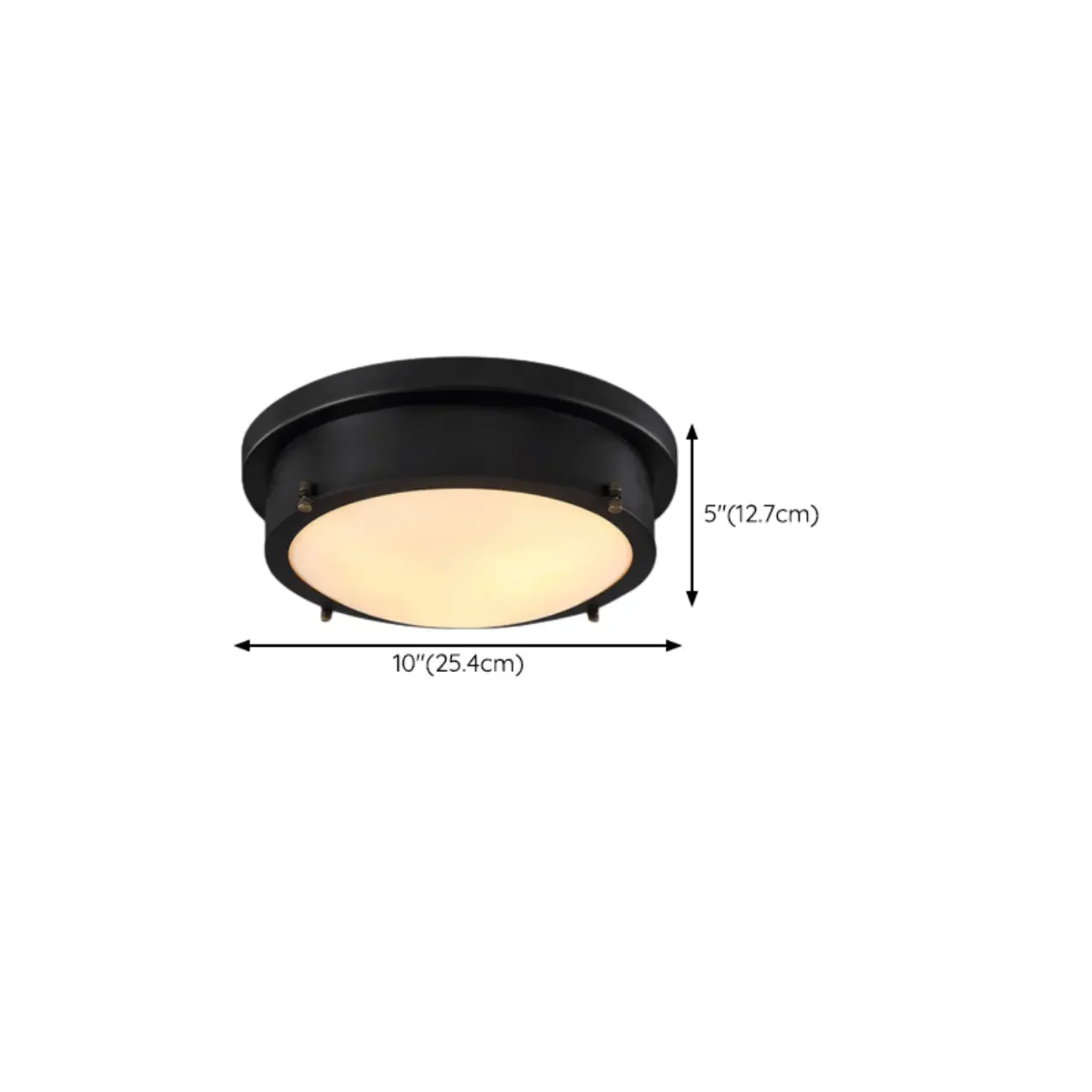 Industrial Black Round Warm LED Flush Mount Ceiling Light