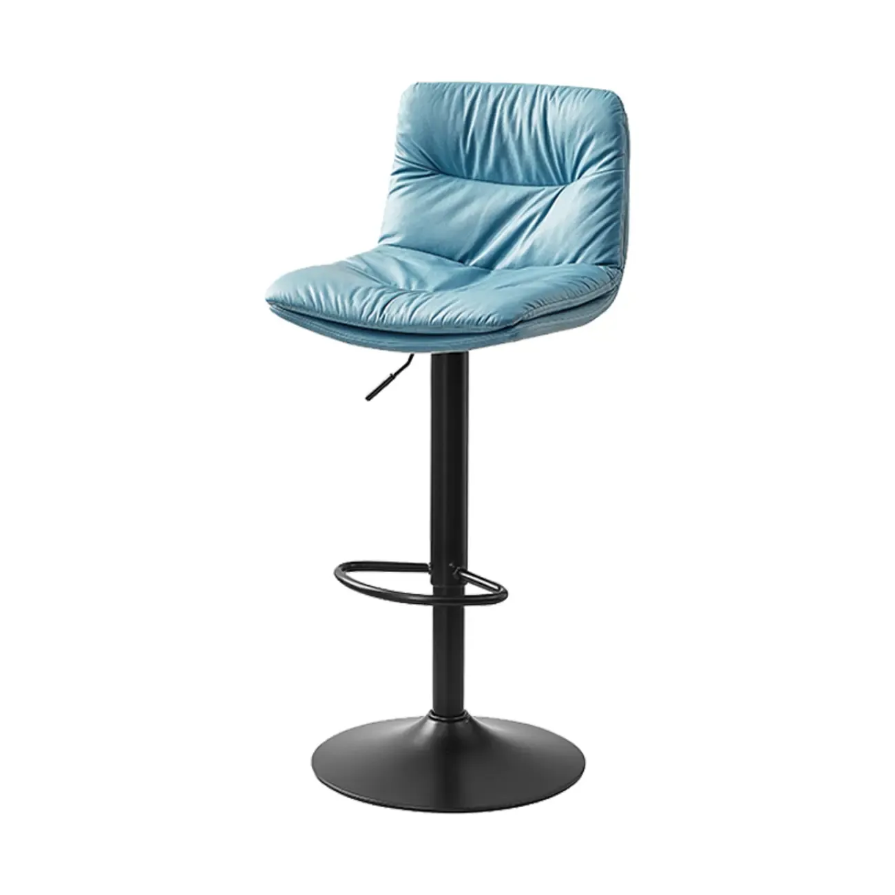 Modern Leather Saddle Swivel Adjustable Bar Stool