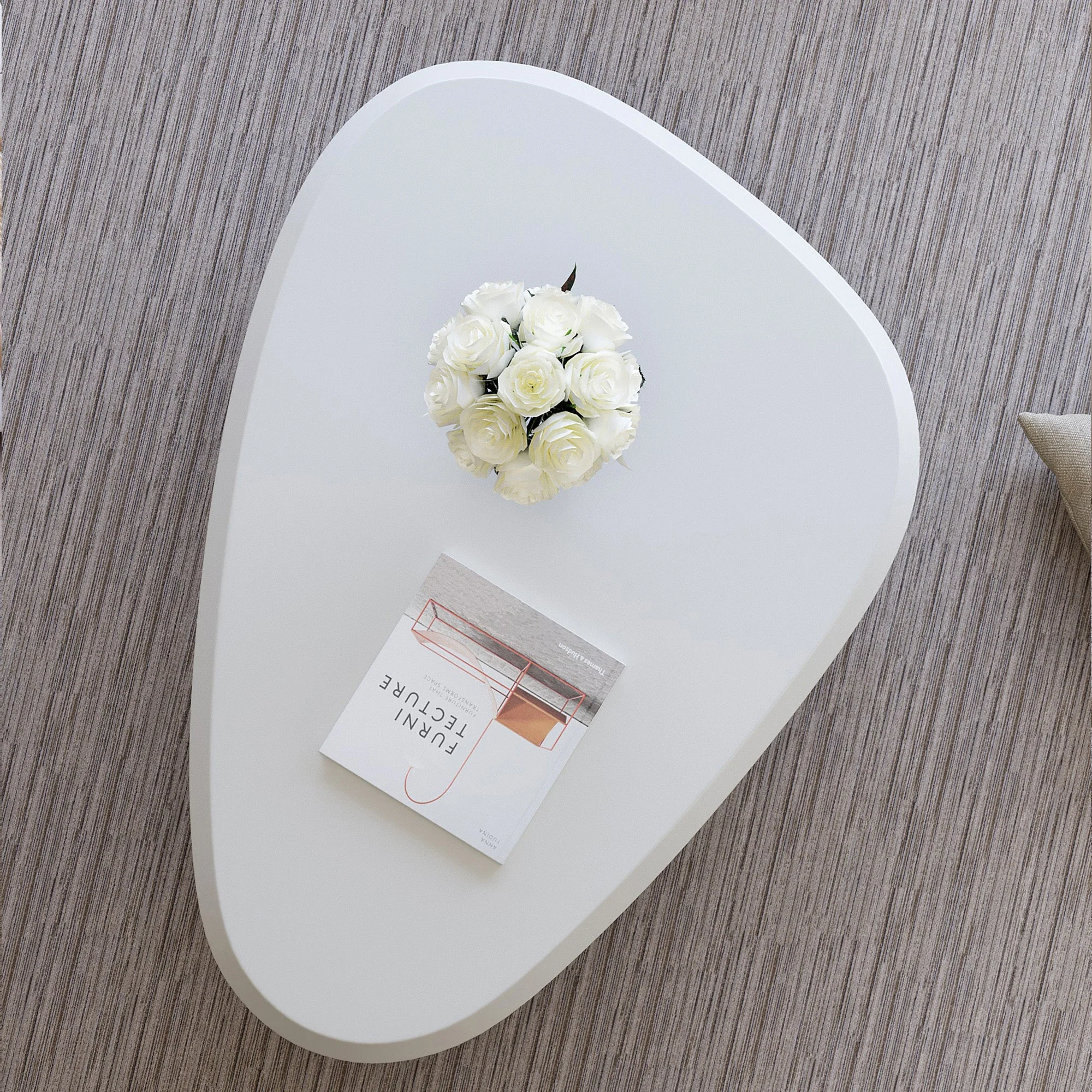 Walker Edison | Modern Cloud Wood Coffee Table with Ball Legs